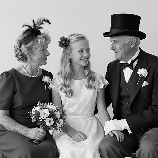 Timeless Black and White Family Portrait