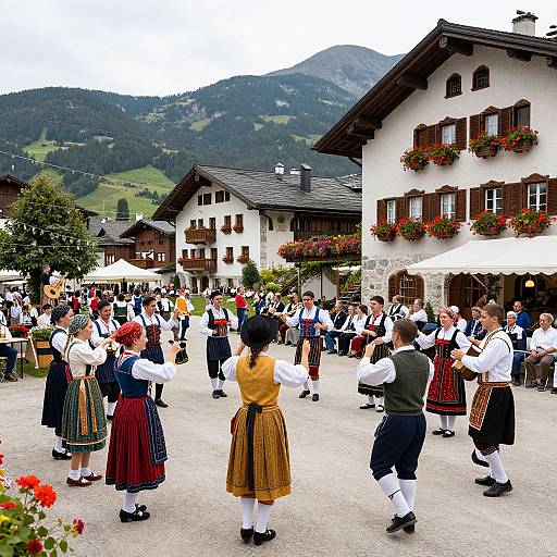 Austrian Festival in Vibrant Village Square