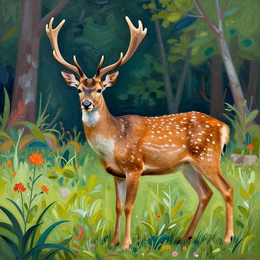 Backwash Huichol Impressionist Deer