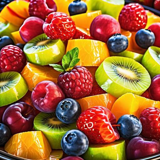 Macro Colorful Fruit Salad