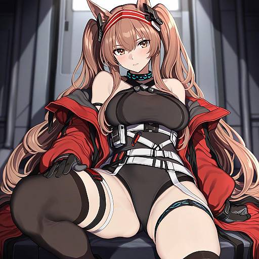 Illustration of Angelina (distinguished visitor) (arknights), arknights in the style of Nagioka