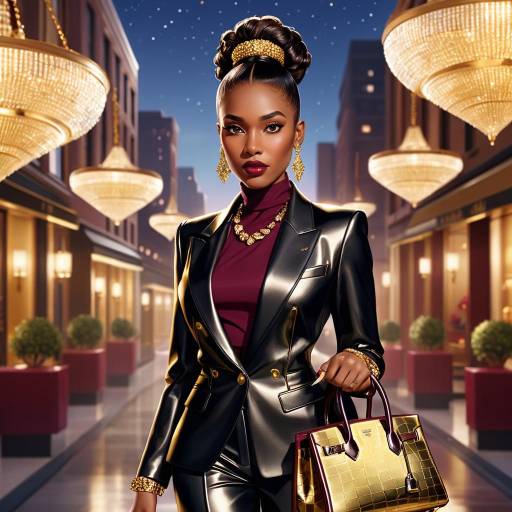 Glamorous Ultra-Realistic Black Woman Portrait