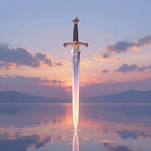 Mystical Dusk Sword at Sunset