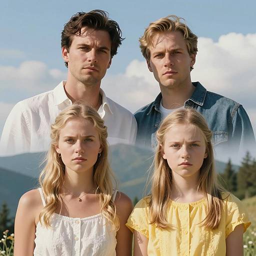 Serious Portrait of Four Individuals