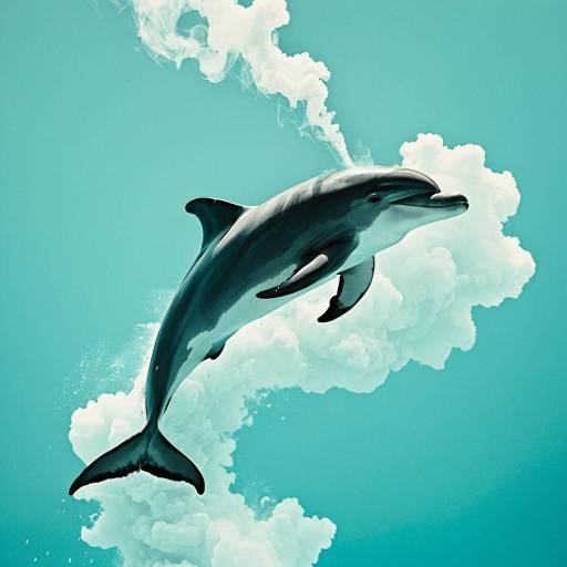 Smoke Shaped Dolphin in Seafoam Green