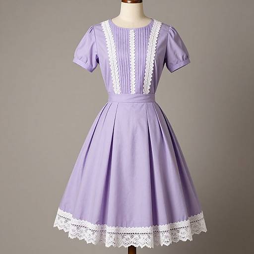 1950s Lavender Pintuck Dress