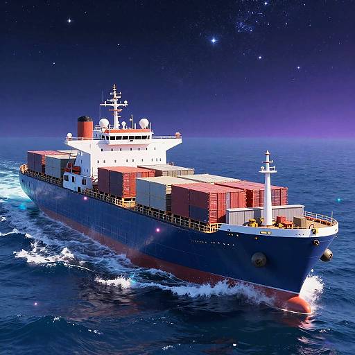 Futuristic Cyberpunk Cargo Ship Scene