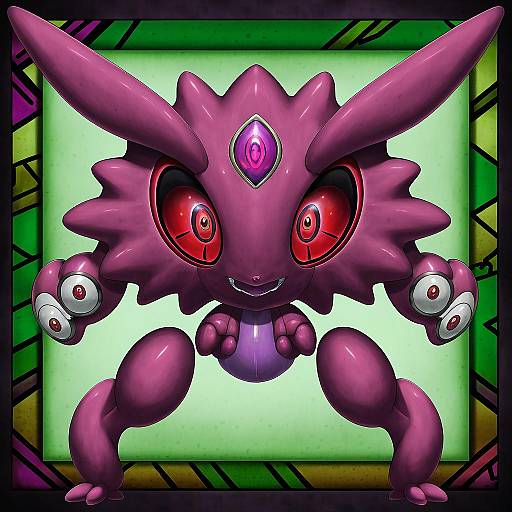 Illustration of Munna, pokemon in the style of Midori foo