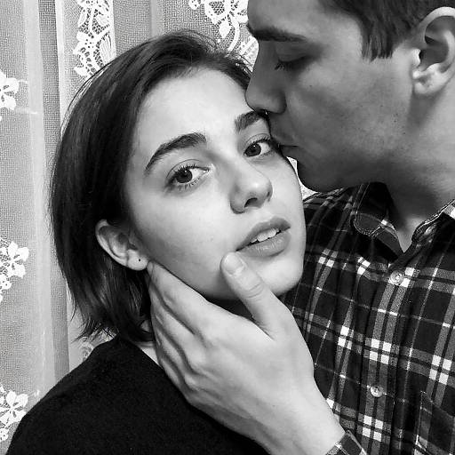 Intimate Black and White Couple Portrait