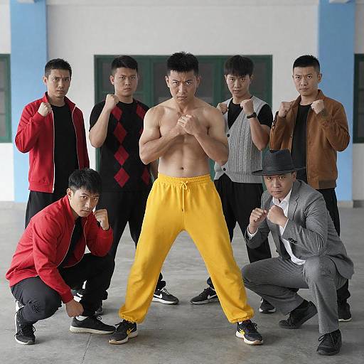 Dynamic Martial Arts Group Pose Photography