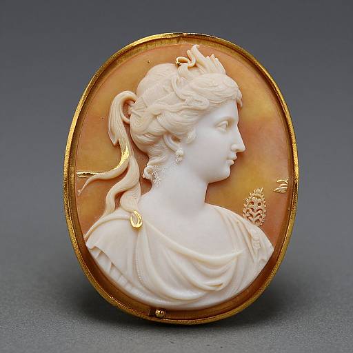 Antique 9C Gold Cameo Brooch