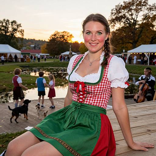 Lively German Woman at Oktoberfest