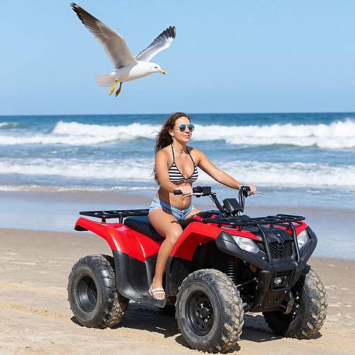 Woman's Vibrant Guanacaste ATV Beach Adventure