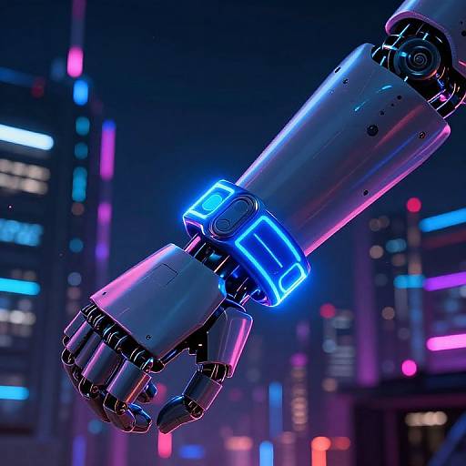 Neon Wristband on Robotic Arm