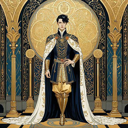 Majestic Golden Prince in Fantasy Art
