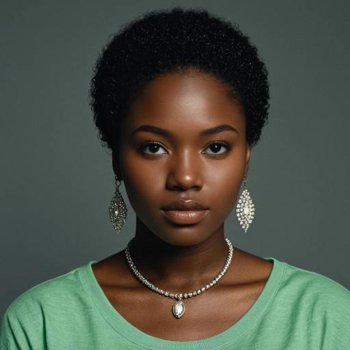 Portrait of African American Woman with Jewelry