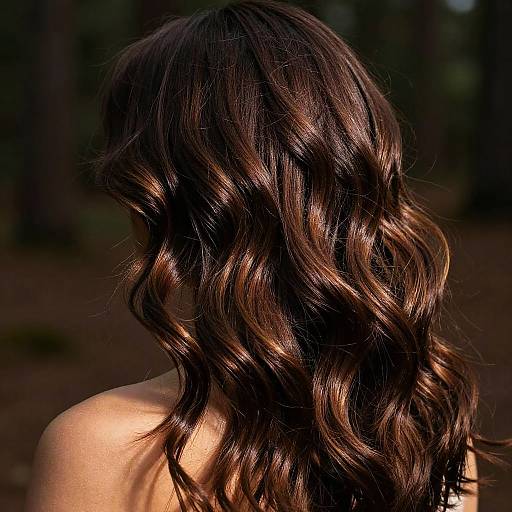 Photorealistic Wavy Brown Hair Close-Up