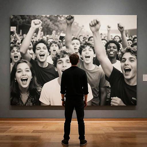 Man Posing Before Cheerful Mural