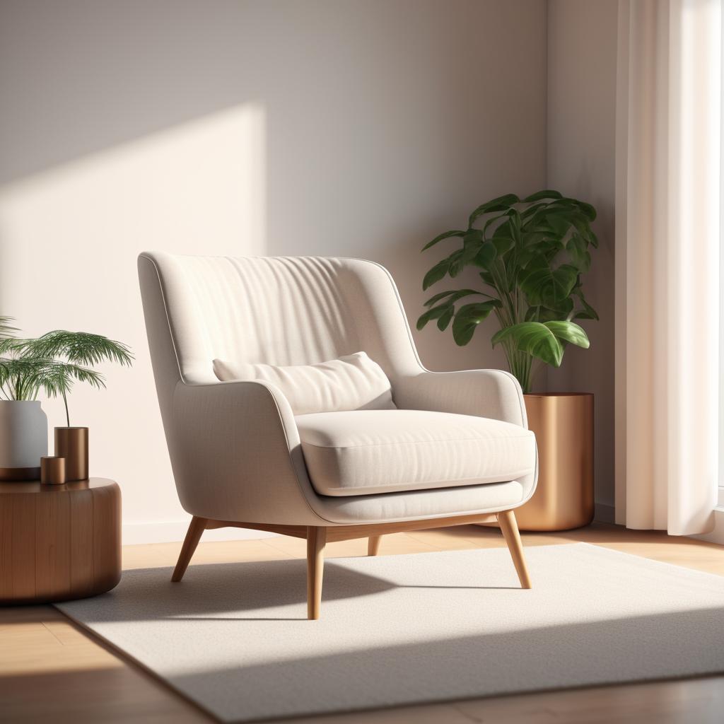 Cozy Minimalist Living Room in 8K