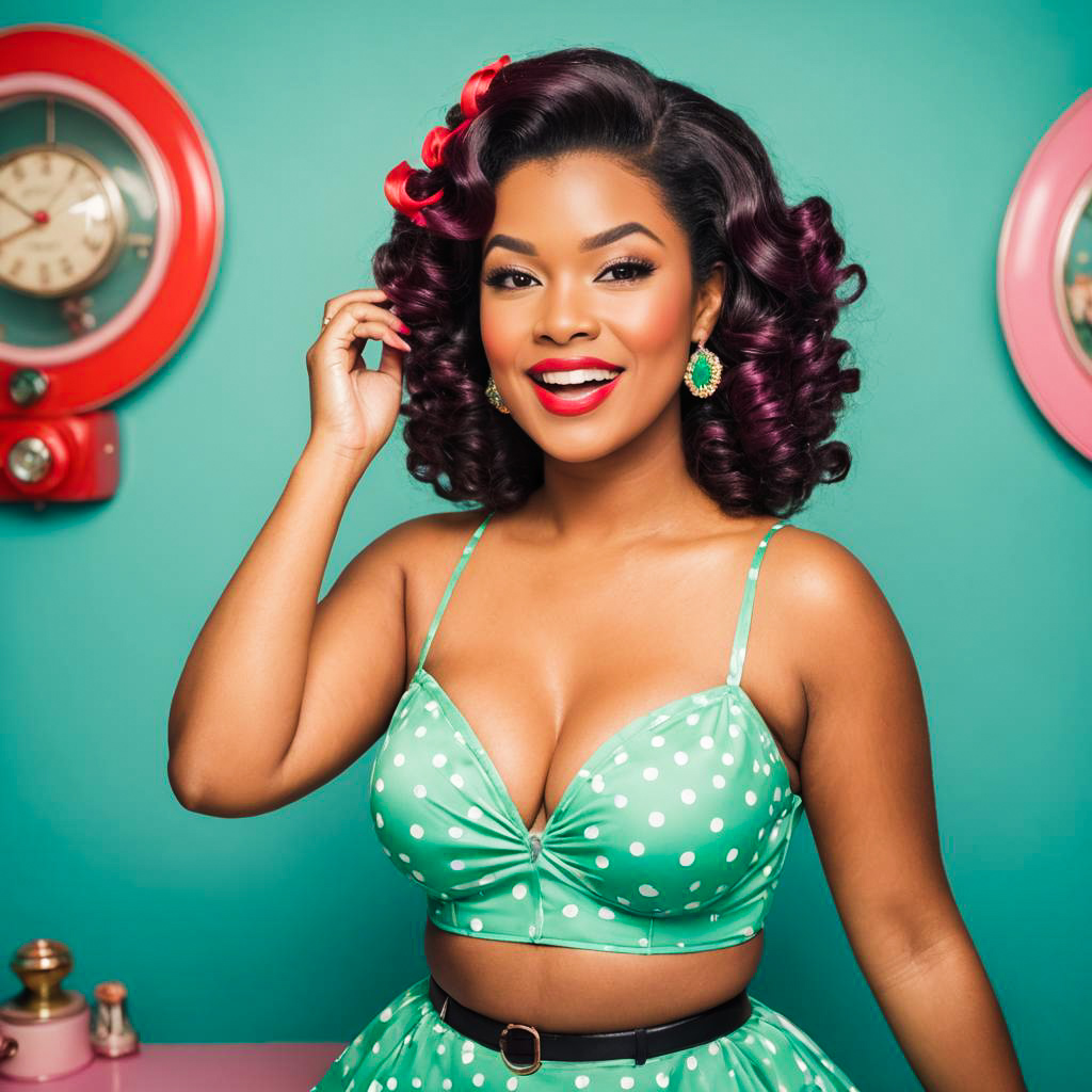 Retro Pin-Up Shoot with Bold Curls