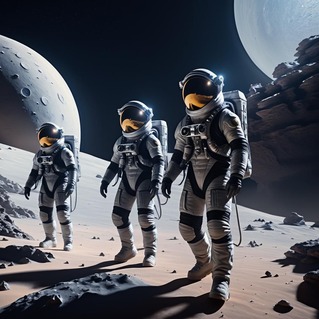 Explorers on an Alien Moon Adventure