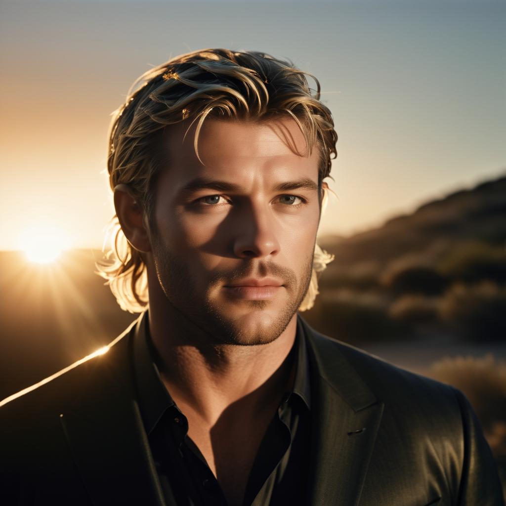 Sunset Portrait of Chris Hemsworth