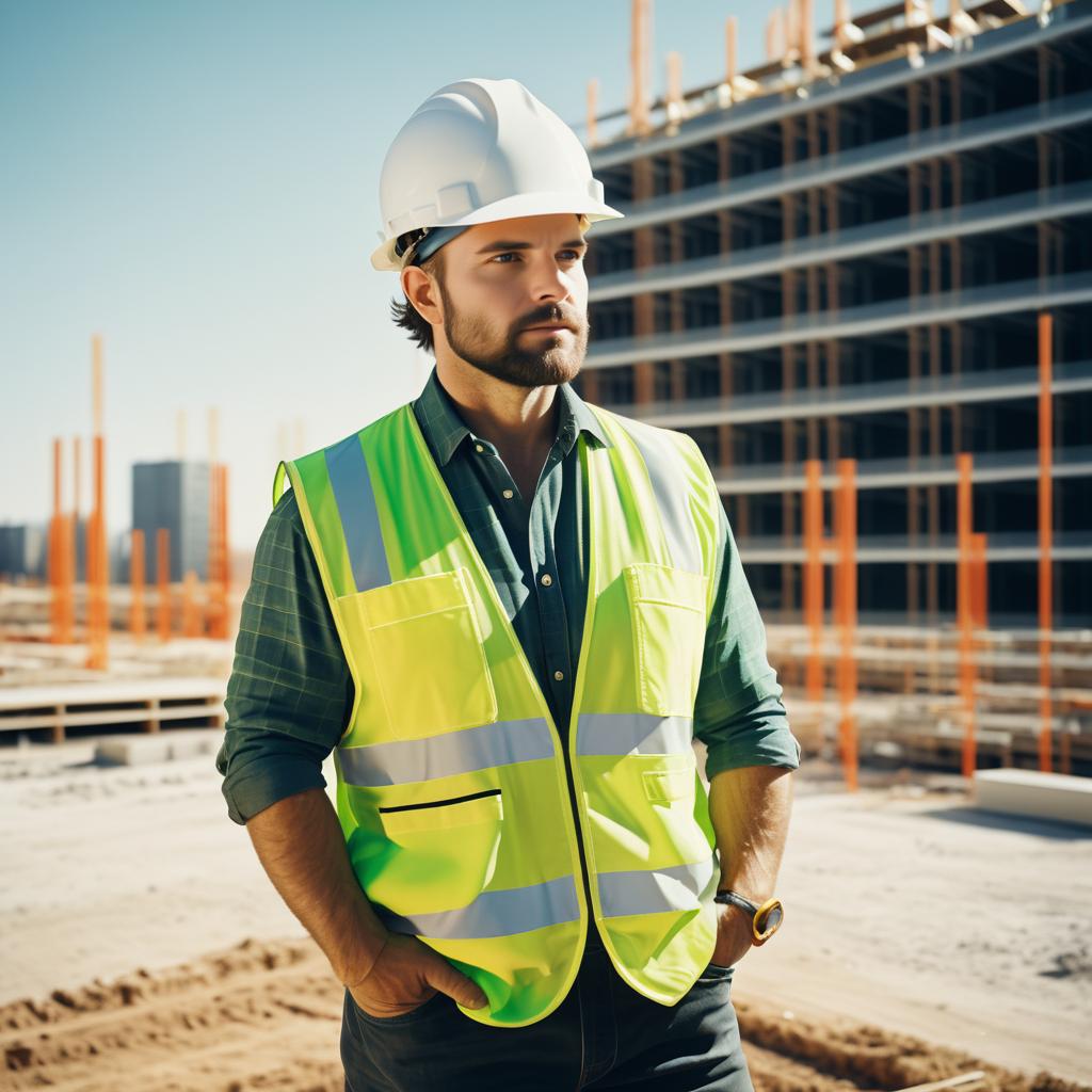 Cinematic Construction Worker in Action