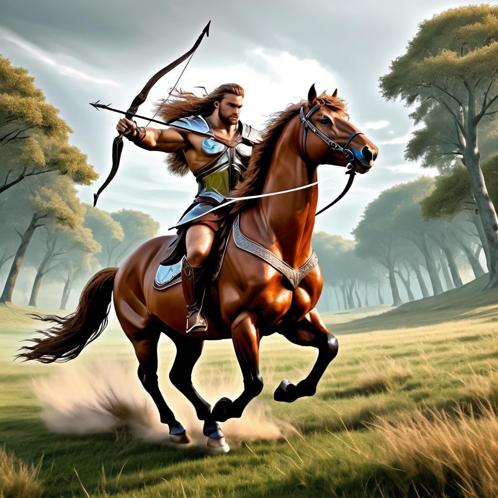 Muscular Centaur Charging in Battle