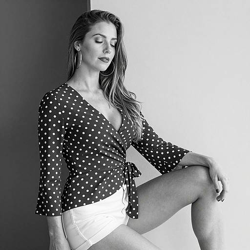 Elegant Black-and-White Portrait of a Woman