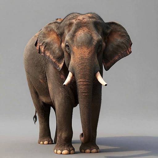 Relaxed Full-Body Elephant Portrait