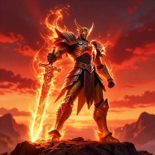 Wargreymon Victorious on Fiery Peak