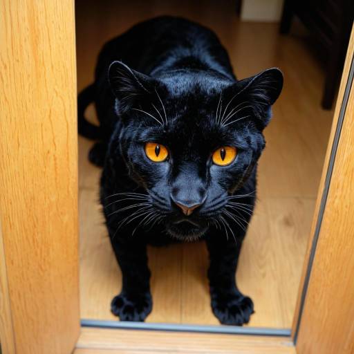 Velvety Black Panther Cat in Silhouette Velvety Black Panther Cat in Silhouette