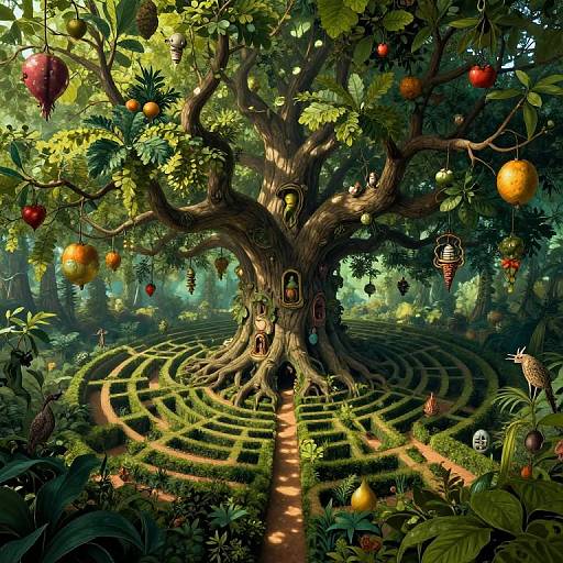 Surreal Enchanted Tree Labyrinth