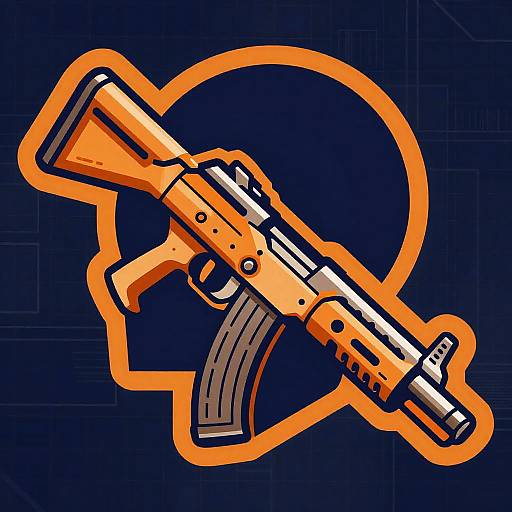 Vector Uzi Profile with Futuristic Grid