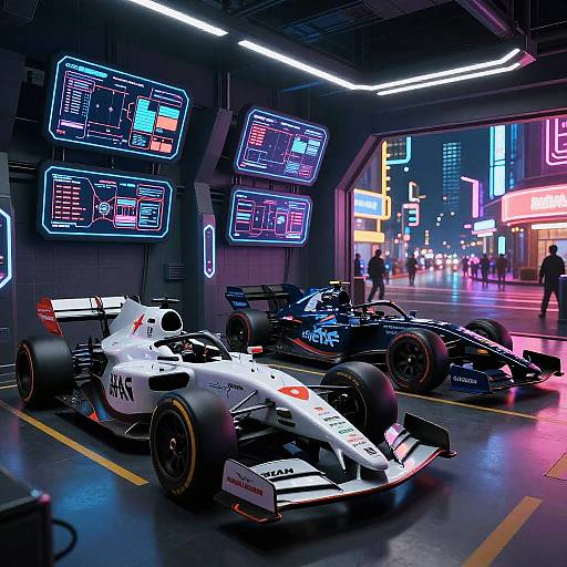 Futuristic Neon Racing Garage