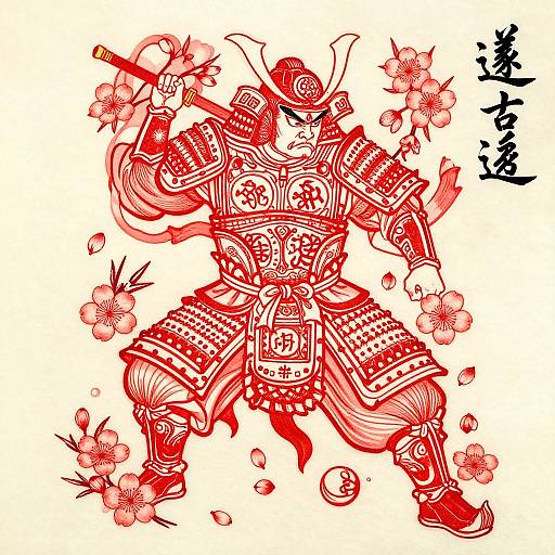 Bold Chinese Samurai Tattoo Design