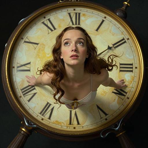 Surreal Dreamscape with Floating Woman