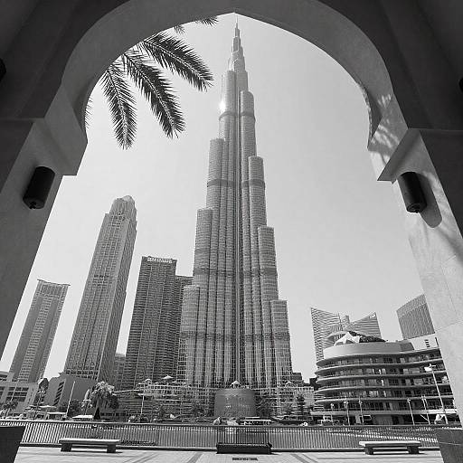 Stunning Monochrome View of Burj Khalifa
