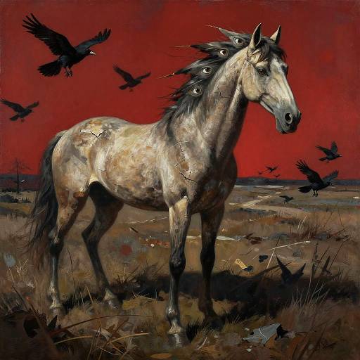 Surreal Gothic Expressionist Horse