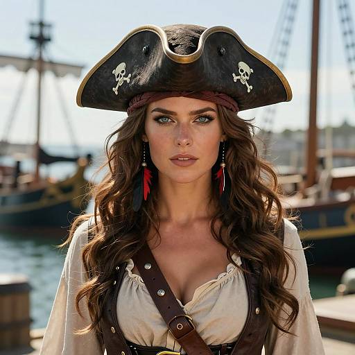 Portrait of Woman in Pirate Costume