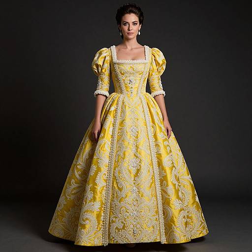 Regal Woman in Yellow Gown
