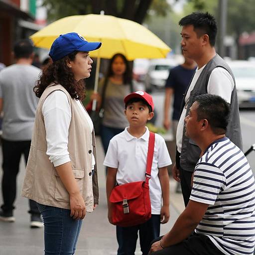 Candid Street Scene with Colorful Characters