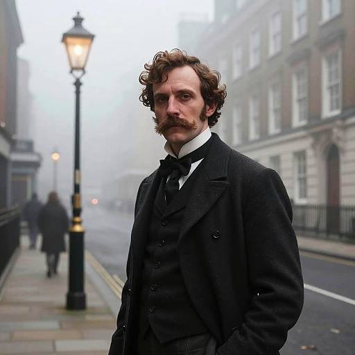 Victorian Gentleman in Foggy London