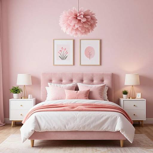 Cozy Pink Girl's Bedroom Decor