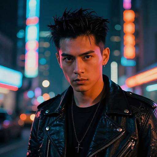 Cyberpunk Portrait with Neon Glow