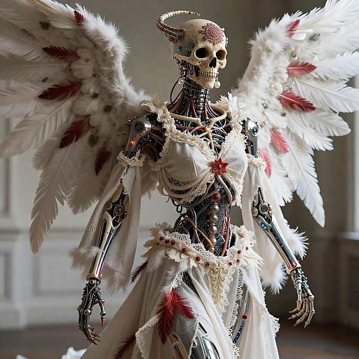 Iridescent Biomechanical Death Angel Art Nouveau