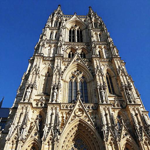 Majestic Gothic Cathedral in Sunlight