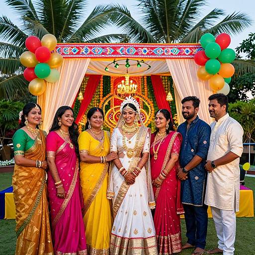 Vibrant Indian Bridal Reception Scene