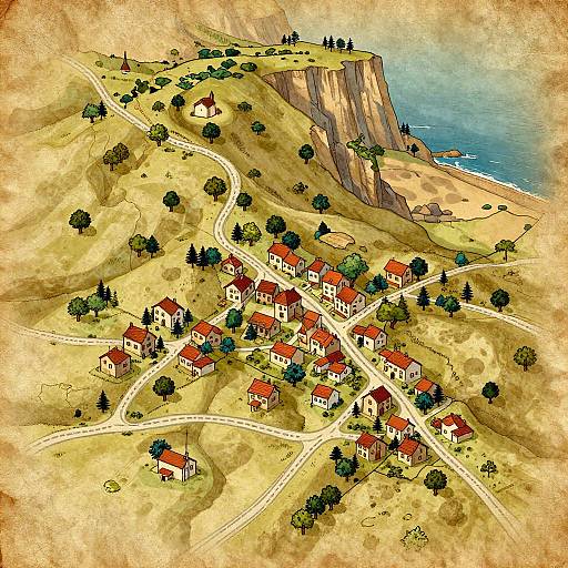 Classic 5e Tabletop Village Map
