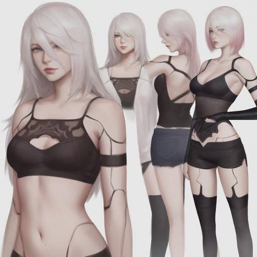 Elegant Android Girl in Casual Attire